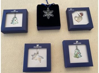 Five Swarovski Crystal Ornaments