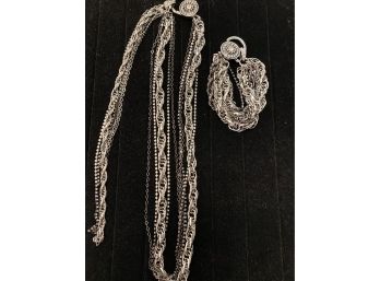 Multi Strand Bracelet And Necklace Set