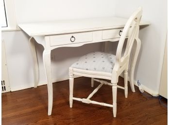 A Painted Wood Desk And Side Chair By Lexington Furniture