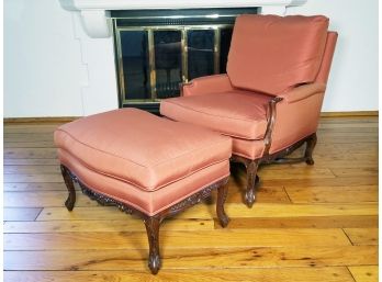 A Bergere Chair And Tabouret By Lewis Mittman (5500 Original Retail)