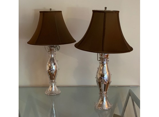 Pair Juliska Mirrored Table Lamps With, Juliska Table Lamps