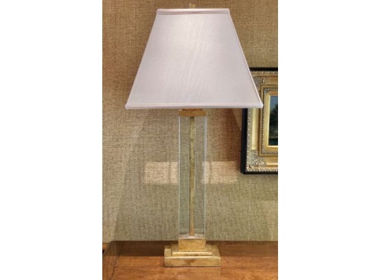 Contemporary Glass Accent Lamp W/ Brushed Gold Base By Visual Comfort