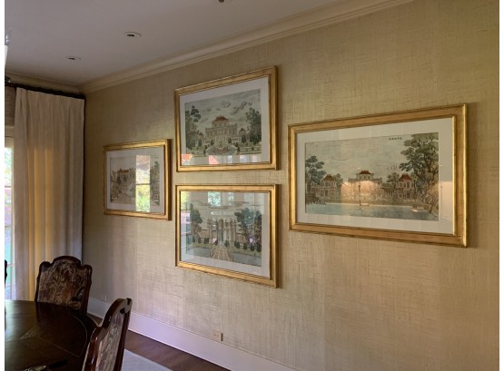 Set Four Beautifully Framed Giuseppe Castiglione Palace Prints