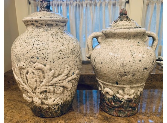 Pair Of Italian Style Pottery Jars