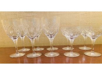 Crystal Set Of Wine Glasses & Set Of 4 Champagne