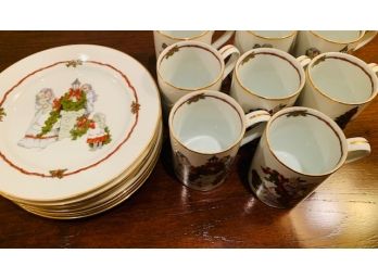 Fitz & Floyd 'Deck The Halls' Set Of 8 Coffee Cups & Dessert Dishes