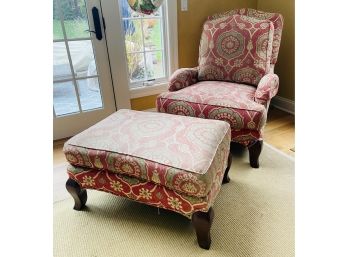 Vintage Pearson Plush Armchair And Matching Ottoman
