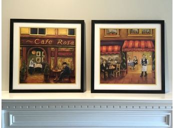 Cafe Rosa And Cafe Pierre Pair Of Framed Prints By Rafuse