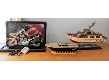 Model Motorcycle And Boats