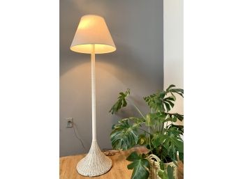 Vintage Wicker Floor Lamp - 2 Bulb - No Shade - Bohemian Style