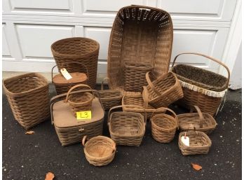Great Lot Of Sixteen (16) LONGABERGER Baskets All 1980's Vintage - GREAT LOT  ( L-3 )