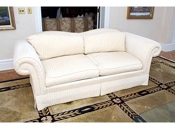 Lovely Beige Stripped Upholstered Sofa By Kravet Furniture - Retail $6300