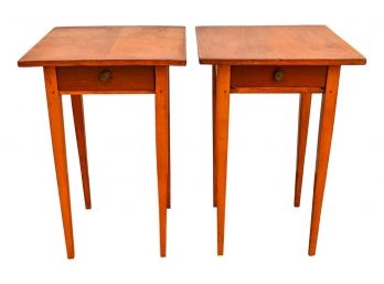 Pair Of Cohasset Colonial Reproduction Pair Of Hepplewhite End Tables (mid 1960's)