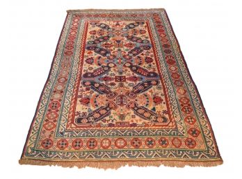 Hand Knotted Wool Flat Weave Area Rug