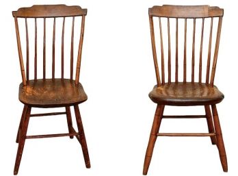 Pair Of Antique Step Down Windsor Side Chairs