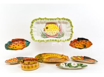 Collection Of Fish Plates - Made In Italy