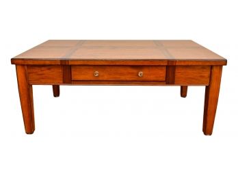 Somerton Wood Coffee Table With Herringbone Design