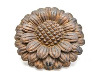 Large Carved Wooden Sunflower Wall Decoration