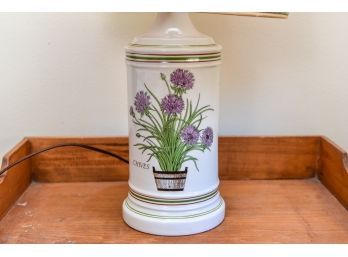 Vintage 'Chives' Floral Design Table Lamp