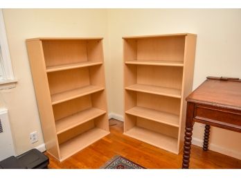 Pair Of Four Shelf Bookcases