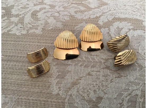 Three Pairs Of Gold Tone Earrings Including Napier - Lot #16