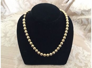 Gold Tone Bead Necklace - Lot #24