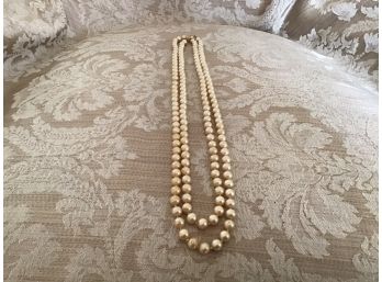 Marvella Hand-knotted Faux Pearl 55” Necklace