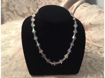 Vintage Aurora Borealis Faceted Bead Necklace