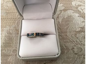 Sterling Silver Ring Detailed In Vivid Colors