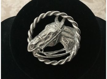 Silvered Horse Head Pin