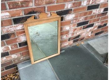 Wooden Mirror With Chippendale-style Top