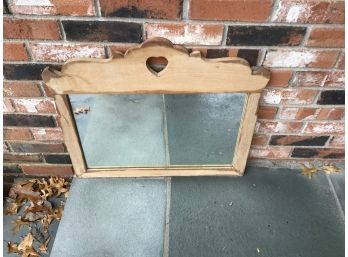 Wooden Mirror With Heart Cut Out