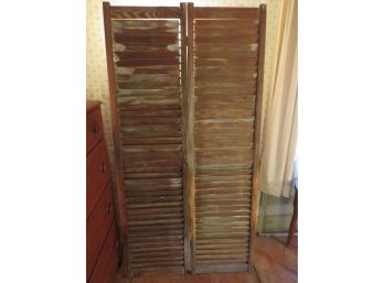 Antique Painted Shutters Room Divider