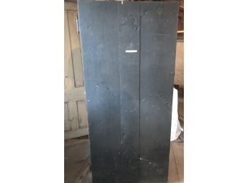 Tall Black Painted Wood Cupboard With Swinging Door
