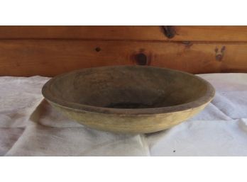 Primitive Round Dough Bowl With Hole In Bottom