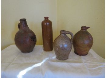 Antique Grouping Of 4 Stoneware  Jugs