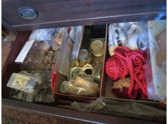 Drawer Filled With Sewing Supplies