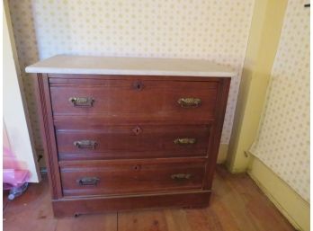 Antique Victorian Marble Top Commode Dry Sink