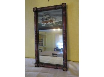 Antique Eglomise Sail Boat Wall Mirror
