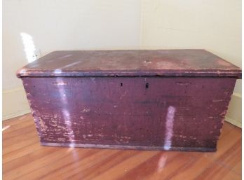 Antique Red Paint Blanket Chest