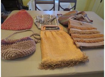 Straw, Textile, Rope Totes Purses