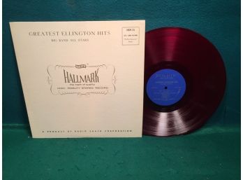 Greatest Ellington Hits. Big Band All Stars On Realistic Hallmark Records Mono. Beautiful Red Vinyl Is NM.