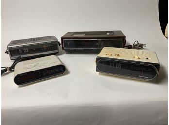 Two Sony's, Sound Design And Panasonic Vintage Clock Radios