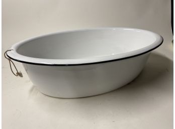 Vintage White Enamelware Wash Tub