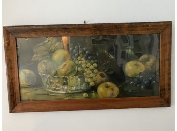 Wood Framed  Bowl Of Fruit Art