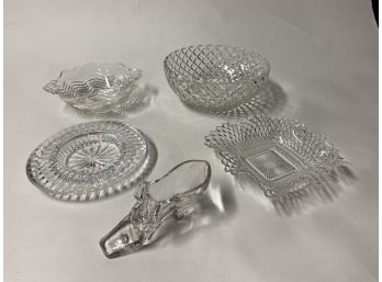 Assortment Of Clear Vintage Glass