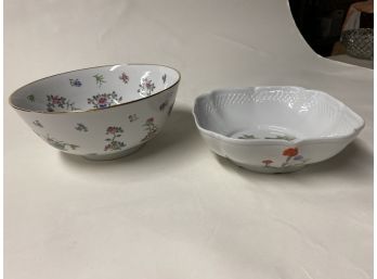 Flowered China Serving Bowls