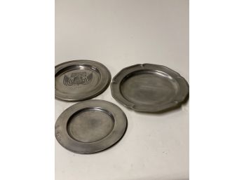 Three Pewter Plates