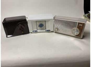 Three Radios - Silvertone Bakelite, Philco Radio And Timer And RCA Victor Radio