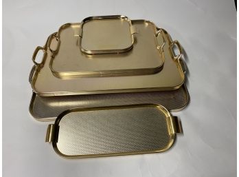 Kaymet Gold Toned  Serving Trays